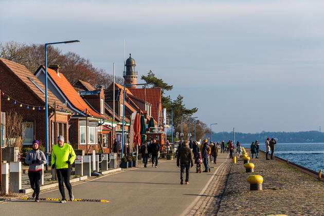 Impressions from Kiel The Tiessenkai in Kiel Holtenau at the entrance to the Kiel lock into the North Baltic Sea Canal