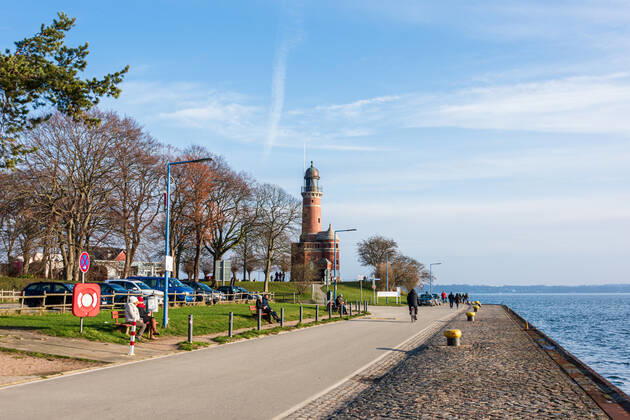Impressions from Kiel The Tiessenkai in Kiel Holtenau at the entrance to the Kiel lock into the North Baltic Sea Canal