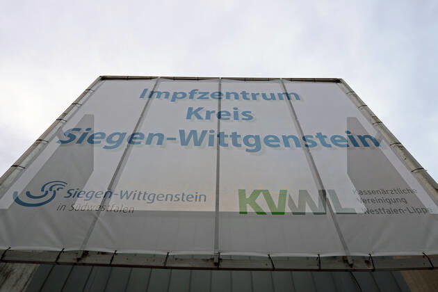 The building of the vaccination center of the district Siegen Wittgenstein in Eiserfeld Corona vaccination center on 20 01 2021 in Siegen Germany