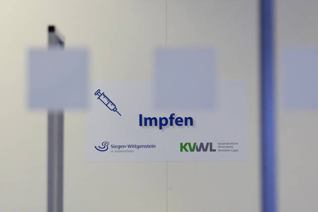 The building of the vaccination center of the district Siegen Wittgenstein in Eiserfeld Corona vaccination center on 20 01 2021 in Siegen Germany