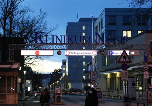 Klinikum Nord Nurnberg during the Hard Lockdown of the Covid 19 Coronavirus Pandemie in Nurnberg Nuremberg , Bayern , Deutschland . January 20 , 2021.