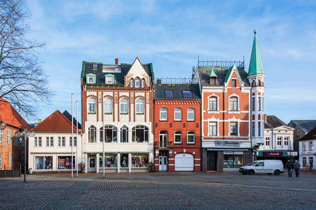 Eckernförde on the Baltic coast at lockdown an almost empty city centre, most shops closed, a big problem for the retail trade