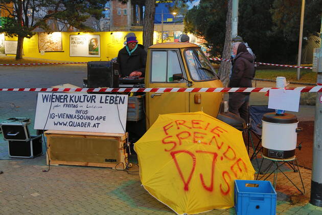 Covid 19 VIENNA 3 hard Lockdown Vienna, 22 01 2021 Vienna Culture Life DJ Karlsplatz Free Donation Vienna Austria AVN101002439101
