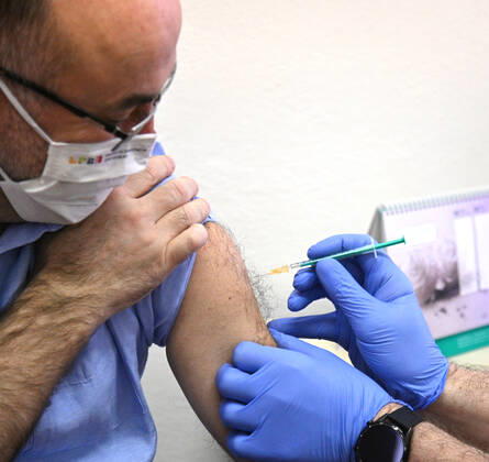 Czech Minister for Health Jan Blatny receives the second vaccine against COVID-19 at the University Hospital Brno, Czech Republic, on January 23, 2021. (CTKxPhoto IgorxZehl) CTKPhotoP202101230222901  zeh