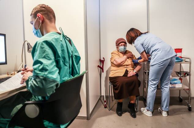 Start of the vaccinating as a part of the national COVID-19 immunization programme for citizens aged over 80 Start of the vaccinating as a part of the national COVID-19 immunization programme for citizens aged over 80 on January 25, 2021 in Gdansk, Poland. EN_01462016_0093 