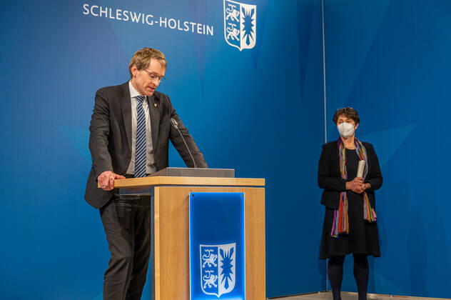 KIEL Press conference in the federal state house The federal state government agreed on a perspective plan for the gradual opening because of the Corona Pande