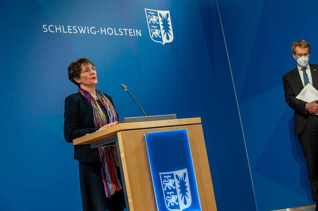 KIEL Press conference in the federal state house The federal state government agreed on a perspective plan for the gradual opening because of the Corona Pande