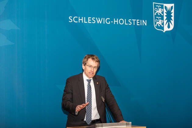 KIEL Press conference in the federal state house The federal state government agreed on a perspective plan for the gradual opening because of the Corona Pande