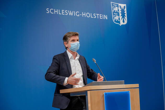 KIEL Press conference in the federal state house The federal state government agreed on a perspective plan for the gradual opening because of the Corona Pande