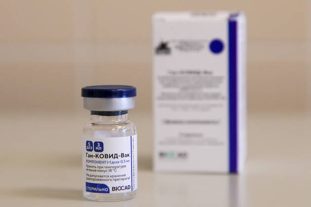SOCHI, RUSSIA - FEBRUARY 1, 2021: The Gam-COVID-Vak (Sputnik V) vaccine against COVID-19 at Sochi s City Hospital No 4. Dmitry Feoktistov TASS  TS0F5AAC