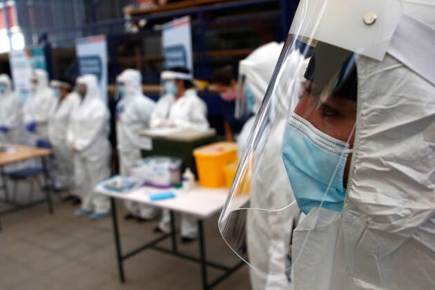 Santiago 2 February 2021 vaccination center to start mass vaccination against Covid 19 Marcelo Hernandez Aton Chile, Santiago Chile Aton 485337  Copyright: MARCELOxHERNANDEZ ATONxCHILE