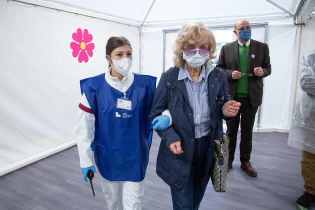 Italy: First COVID-19 vaccination for people over 80 in Rome Place for the acceptance of people over 80 who must be vaccinated Rome Italy Copyright: MatteoxNardone