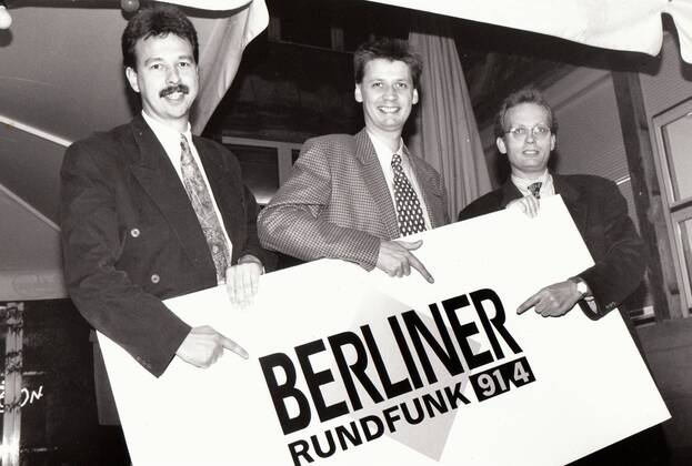Personalities Klaus Kelle Editor-in-Chief , Günter Jauch Program Coordinator and Program Director UweFfrigge at Berliner Rundfunk 91,4 People Personalities Portrait in Berlin Copyright IMAGO Herrmann Date 1993 IMAGO Foto News Agentur Berlin Henry H Herrmann Copyright: xEventpressx