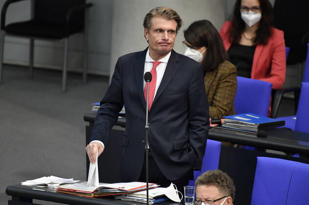 Thomas Bareiß at the 208 session of the German Bundestag in the Reichstag building Berlin, 10 02 2021 Foto:xF.xKernx xFuturexImage