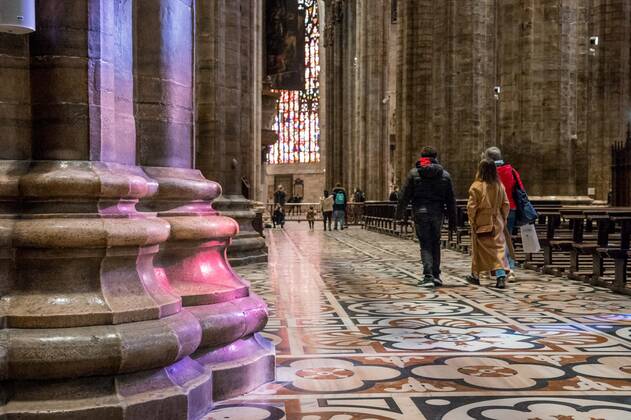 Milan. Milan Cathedral reopening for visits to tourists Editorial Usage Only  Copyright: xCarloxCozzolix xIPAx