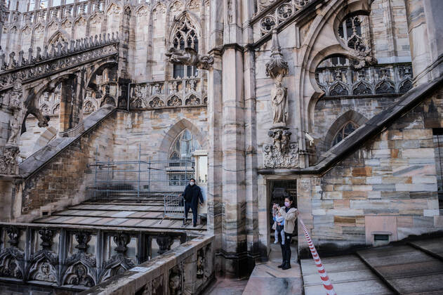 Milan. Milan Cathedral reopening for visits to tourists Editorial Usage Only  Copyright: xCarloxCozzolix xIPAx