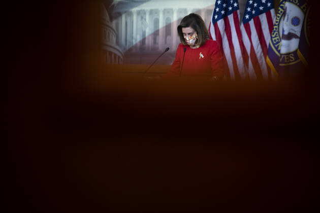 News Bilder des Tages February 11, 2021, Washington, District of Columbia, USA: Speaker of the United States House of Representatives Nancy Pelosi (Democrat of California) offers remarks and fields questions from reporters during her weekly press conference at the U.S. Capitol in Washington, DC, Thursday, February 11, 2021. Credit: Rod Lamkey CNP Washington USA - ZUMAs152 20210211_zaa_s152_130 Copyright: xRodxLamkeyx-xCnpx