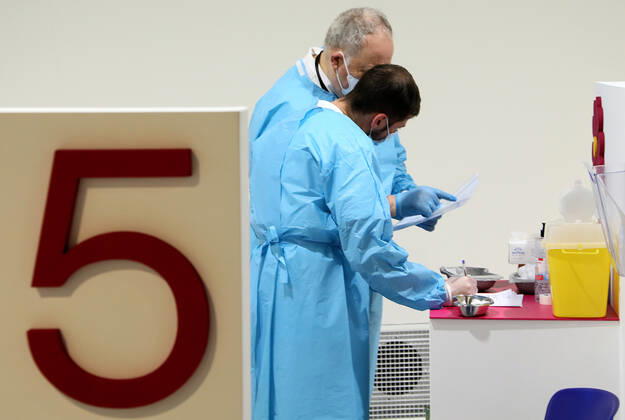 Rome, Inauguration of the new Covid 19 vaccination center at the Auditorium Parco della Musica in Rome. Pictured:  Copyright: xPieroxTenaglix xIPAx xPieroxTenaglix