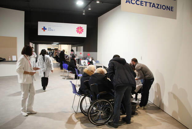 Rome, Inauguration of the new Covid 19 vaccination center at the Auditorium Parco della Musica in Rome. Pictured:  Copyright: xPieroxTenaglix xIPAx xPieroxTenaglix