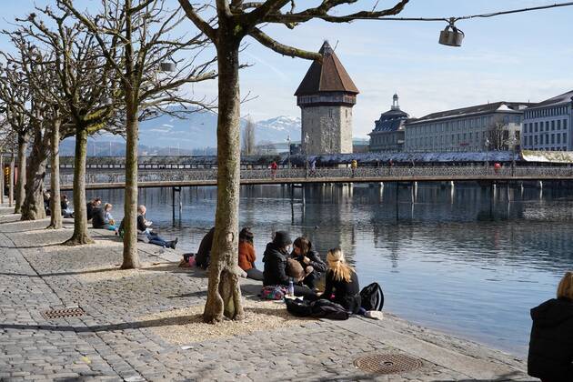 Photo Manuel Geisser 16 02 2021 Spring awakening Lucerne enjoys the sun