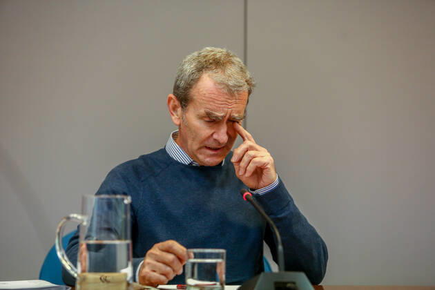 The director of the Center for Coordination of Alerts and Health Emergencies (CCAES), Fernando Simon, intervenes during a conference convened before the media at the Ministry of Health to report on the evolution of the coronavirus, in Madrid, (Spain), February 15, 2021. 18 FEBRUARY 2021 LagenciaEP PRESS R.Rubio.POOL 02 18 2021 Madrid Madrid Spain Copyright: xLagenciaEPxPRESS R.Rubio.POOLx 3569731