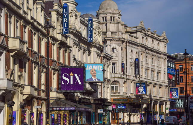 February 18, 2021, London, United Kingdom: General view of the theatres on Shaftesbury Avenue in London s West End, which have been closed for most the past 12 months..Coronavirus cases are falling across the UK, as the government prepares to present its plan for easing the lockdown restrictions. London United Kingdom - ZUMAs197 20210218_zaa_s197_199 Copyright: xVukxValcicx