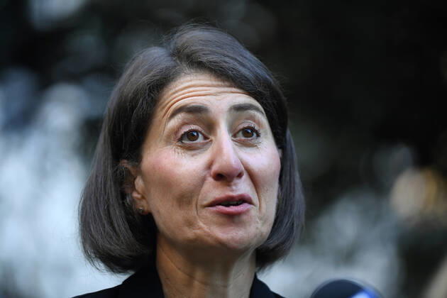 NSW COVID19 VACCINE ROLLOUT, NSW Premier Gladys Berejiklian speaks to media following the start of the COVID-19 vaccination program at Royal Prince Alfred Hospital in Sydney, Monday, February 22, 2021. ( NO ARCHIVING, EDITORIAL USE ONLY, NO USE IN BOOKS WITHOUT CONSENT SYDNEY NSW AUSTRALIA Copyright: xJOELxCARRETTx 20210222001522234493