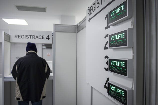 The large-capacity vaccination center against COVID-19 start operation on February 22, 2021, in Liberec, Czech Republic. In the Czech Republic continues vaccination of seniors against coronavirus. (CTKxPhoto RadekxPetrasek) CTKPhotoP202102220342901 PER 7