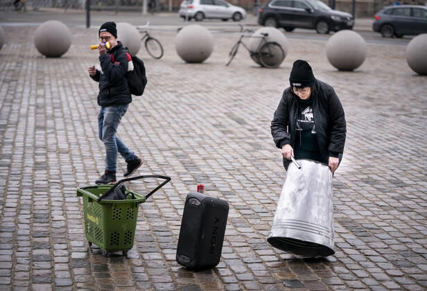 Demonstration against the Epidemic Act at Christiansborg Castle Square in Copenhagen on Tuesday 23 February 2021, Copenhagen Denmark  Copyright: Ritzau Scanpix LiselottexSabroex COP111 spdk20210223-130731-L