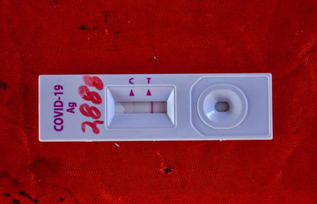 February 23, 2021, Srinagar, India: Covid-19 testing kit at a coronavirus testing center in Srinagar..Jammu and Kashmir recorded 58 new COVID-19 cases which took the infection tally to 125,925, officials said. A senior doctor has warned of a second wave of COVID 19 infections, the warning has come at a time when Kashmir valley is witnessing a sharp decrease in daily cases. Srinagar India - ZUMAs197 20210223_zaa_s197_025 Copyright: xSaqibxMajeedx