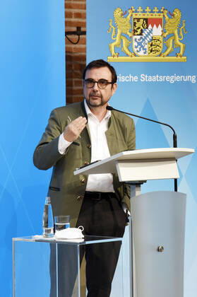 Klaus Holetschek at the press conference on the current consultations on the Corona Pandemic in the Prinz Carl Palais Munich, 23 02 2021 Foto:xS.xAdamx xFuturexImage
