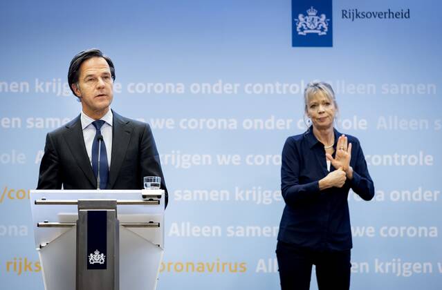 DEN HAAG Prime Minister Mark Rutte during a press conference on the coronation measures The curfew is being extended because the cabinet believes it needs the measure to create room for other relaxations ANP SEM VAN DER WAL Copyright: xHollandsexHoogtex xxANPx x428567196x