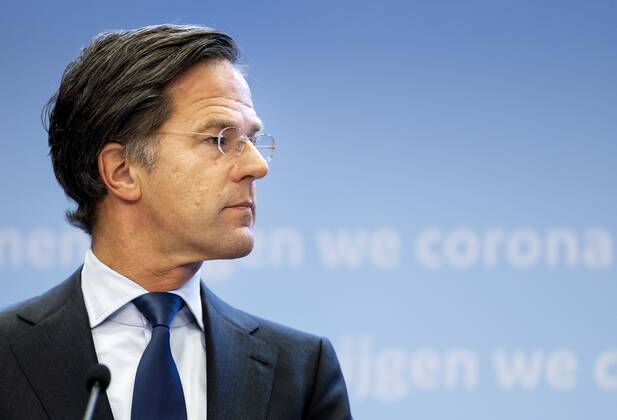DEN HAAG Prime Minister Mark Rutte during a press conference on the coronation measures The curfew is being extended because the cabinet believes it needs the measure to create room for other relaxations ANP SEM VAN DER WAL Copyright: xHollandsexHoogtex xxANPx x428568520x