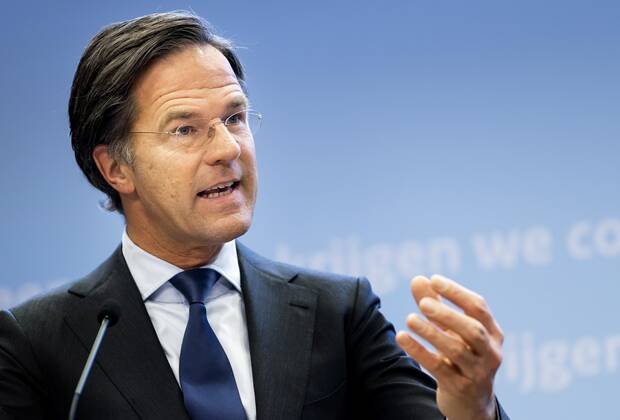 DEN HAAG Prime Minister Mark Rutte during a press conference on the coronation measures The curfew is being extended because the cabinet believes it needs the measure to create room for other relaxations ANP SEM VAN DER WAL  Copyright: xHollandsexHoogtex xxANPx x428568612x