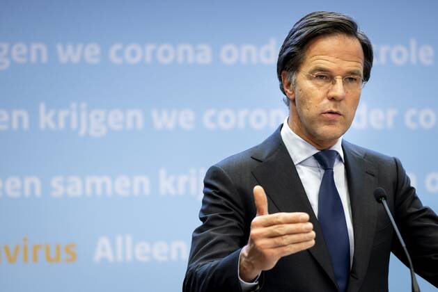 DEN HAAG Prime Minister Mark Rutte during a press conference on the coronation measures The curfew is being extended because the cabinet believes it needs the measure to create room for other relaxations ANP SEM VAN DER WAL Copyright: xHollandsexHoogtex xxANPx x428568824x