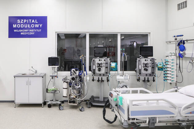 Launch of a modular hospital for patients with Covid-19 at the Military Institute of Medicine in Warsaw Launch of a modular hospital for patients with Covid-19 at the Military Institute of Medicine on February 23, 2021 in Warsaw, Poland. EN_01465651_0012 