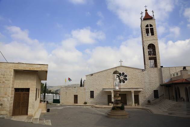 February 28, 2021, Jenin, West Bank, Palestinian Territory: A general view show the Church closed, amid the coronavirus lockdown in the town of Zababdeh, south of Jenin, in the West Bank on February 28, 2021. Prime Minister Mohammad Shtayyeh announced a new set of restrictions in response to a recent surge in coronavirus infections, including of British and South African mutants, in Palestine.A lockdown of all public and private schools for all classes, except for high school students for a period of 12 days, including kindergartens..A lockdown of all universities, educational and vocational institutes and shifting to distance e-learning programs. A maximum of 50 percent of administrative staff are allowed access to universities..Movement b - ZUMAap3_ 20210228_zaf_ap3_052 Copyright: xOdayxDaibesx