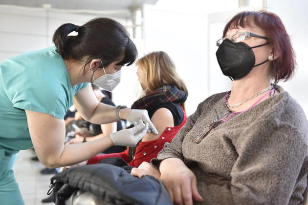 The Vaccination centre at the Brno Exhibition Grounds starts vaccinate the Svazna School teachers with Comirnaty vaccine from Pfizer BioNTech, on Tuesday, March 2nd, 2021. (CTKxPhoto VaclavxSalek) CTKPhotoP202103020841201 sal 05