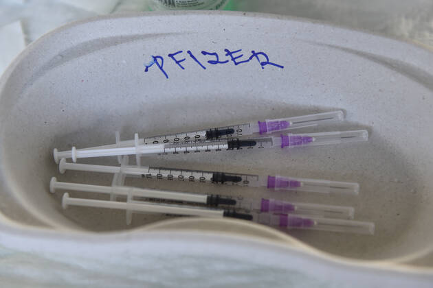 The Vaccination centre at the Brno Exhibition Grounds starts vaccinate the Svazna School teachers with Comirnaty vaccine from Pfizer BioNTech, on Tuesday, March 2nd, 2021. (CTKxPhoto VaclavxSalek) CTKPhotoP202103020844301  sal 07