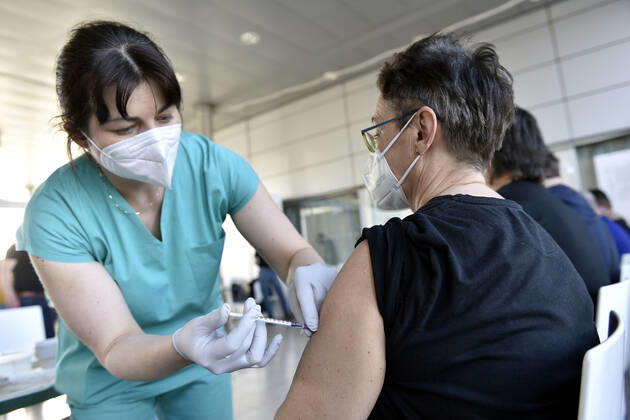 The Vaccination centre at the Brno Exhibition Grounds starts vaccinate the Svazna School teachers with Comirnaty vaccine from Pfizer BioNTech, on Tuesday, March 2nd, 2021. (CTKxPhoto VaclavxSalek) CTKPhotoP202103020849001  sal 10