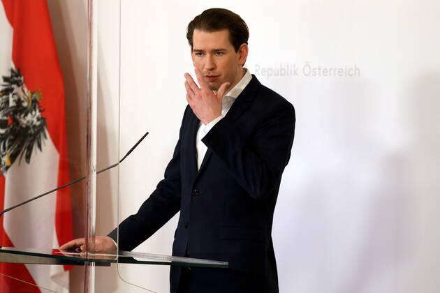 Sebastian Kurz PK on vaccine production Vienna, BKA, 05 03 2021 Sebastian KURZ