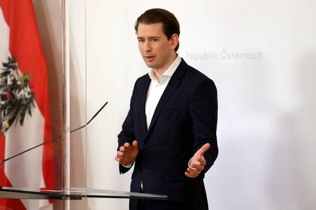 Sebastian Kurz PK on vaccine production Vienna, BKA, 05 03 2021 Sebastian KURZ