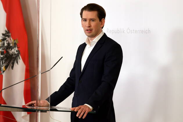 Sebastian Kurz PK on vaccine production Vienna, BKA, 05 03 2021 Sebastian KURZ