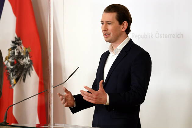 Sebastian Kurz PK on vaccine production Vienna, BKA, 05 03 2021 Sebastian KURZ