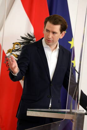 Sebastian Kurz PK on vaccine production Vienna, BKA, 05 03 2021 Sebastian KURZ