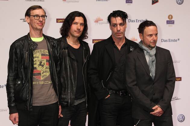Ramstein at the Echo 2011 the German Music Award at the Red Carpet in the Messe Berlin at the Radio Tower It is the 20 Echo 20 years Echo Copyright: xEventpress Herrmannx
