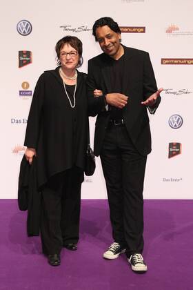 Annette Zypries and Cherno Jobatey at the Echo 2011 the German Music Award at the Red Carpet in the Messe Berlin am Funkturm It is the 20 Echo 20 years Echo Copyright: xEventpress Herrmannx