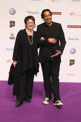 Annette Zypries and Cherno Jobatey at the Echo 2011 the German Music Award at the Red Carpet in the Messe Berlin am Funkturm It is the 20 Echo 20 years Echo Copyright: xEventpress Herrmannx