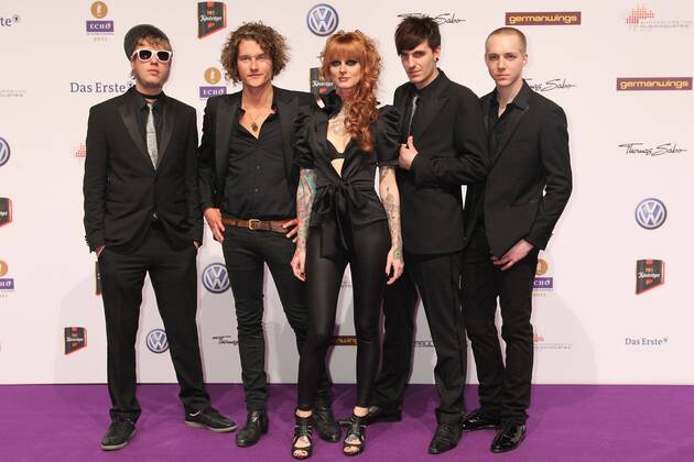 Band Jennifer Rostock at the Echo 2011 the German Music Award at the Red Carpet in the Messe Berlin am Funkturm It is the 20 Echo 20 years Echo Copyright: xEventpress Herrmannx