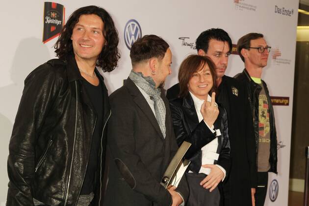Gianna Nannini with Ramstein at the Echo 2011 the German Music Award at the award wall in the Messe Berlin am Funkturm It is the 20 Echo 20 years Echo Copyright: xEventpress Herrmannx